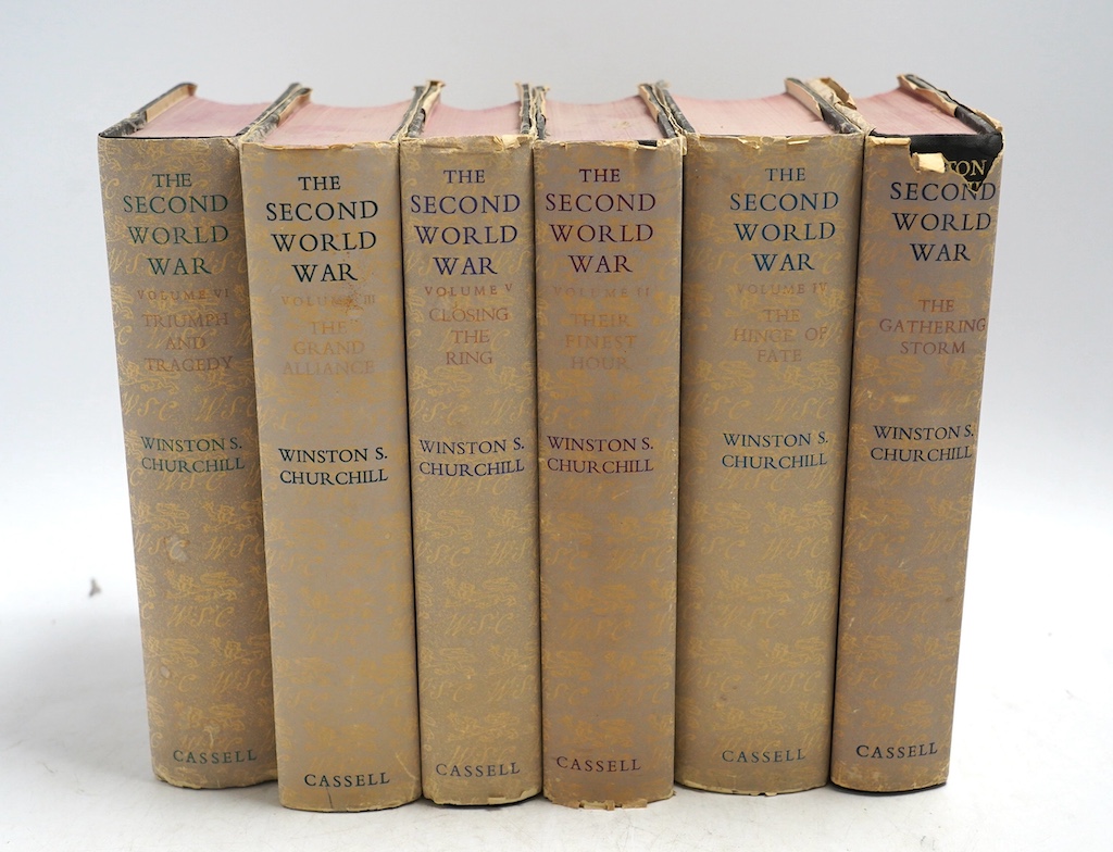 Churchill, Sir Winston - The Second World War. 1st editions, 6 vols. folded and other maps; publisher's cloth and d/wrappers. 1948-54. Condition - good